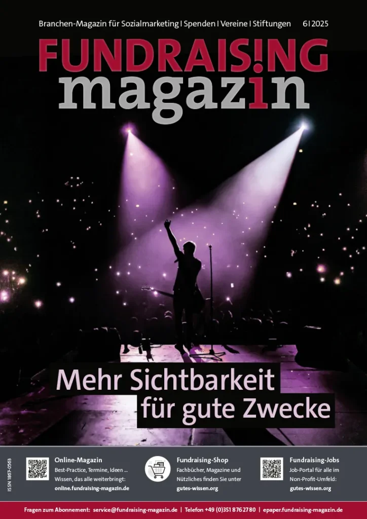 Titelseite Fundraising-Magazin, Ausgabe 6/2025