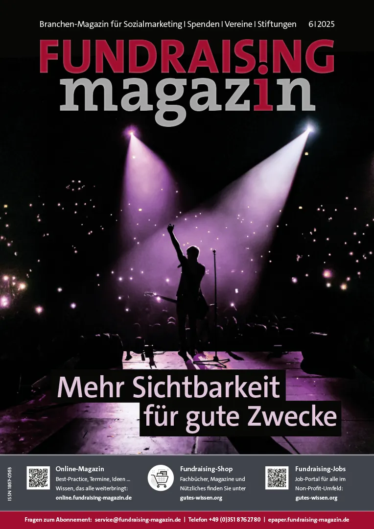 Titelseite Fundraising-Magazin, Ausgabe 6/2025